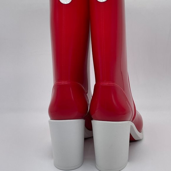 Christian Louboutin LOUBIRAIN 70 PVC Rubber Rain Rainboots Block Heel Boots - Picture 8 of 11